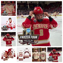 Massimo Rizzo 2024 Frozen Four Denver Pioneers Hockey Jersey Lucas Olvestad Rieger Lorenz Carter King Tristan Broz Casey Dornbach Jared Wright Sam Harris Jerseys