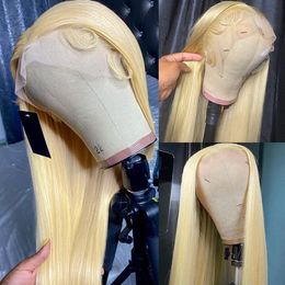 30 40 Inch 613 hd Lace Frontal Wig 13xx4 Bone Straight Lace Front Human Hair Wigs Colour Honey Blonde Lace Wig Brazilian 180%