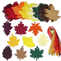 Decorative Flowers Thanksgiving Leaf Tag Maple Paper Tags With String Thank You Gift Name Blank Cards For Autumn