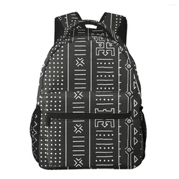 Backpack Casual Simple Women For Teenage Travel Shoulder Bag Traditional African Black And White Tribal Ethnic