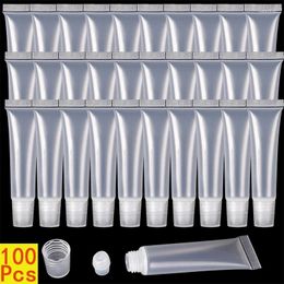 Storage Bottles 100 Pcs 10 Ml Lip Gloss Tubes Refillable Empty Clear Cosmetic Containers Soft Tube