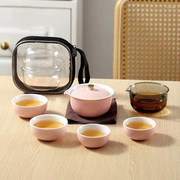 Teaware Sets Kuaike Portable Travel Tea Set Quick Cup One Pot Four Cups Outdoor Teapot Chinese