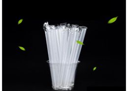 Individually Packaged Plastic Transparent Straw 105In Reusable Plastic Straw Green Pp Drink Straw 7Folc4651124
