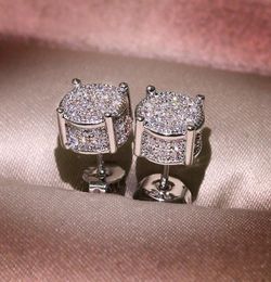 Luxury Unisex Men Women Earrings Studs Yellow White Gold Plated Sparkling CZ Simulated Diamond Earrings Jewellery Accessories2768601