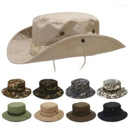 Berets Sun Protection Fisherman Cap Summer Waterproof Wide Brim Bucket Hat Men Outdoor Visor Panama Anti-Uv Sports Hiking