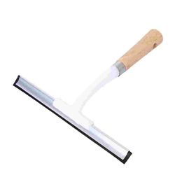 Glass Cleaner Silicone Spatula Window Scraper Squeegee Cleaning Tool Wood Wiper