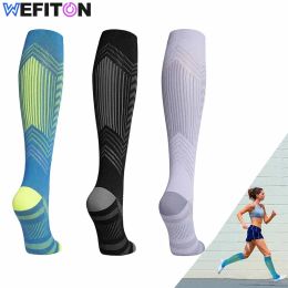 Socks 1Pair Women's Calf Compression Socks Reflective 2030 mmHg Knee High Graduated Shin Guard Socks for Athletic Running Hike Sports