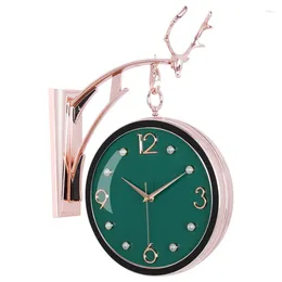 Kitchen Storage Living Room High-grade Fashion Light Luxury Double-sided Watch Simple Wall Hanging Clock Decoration
