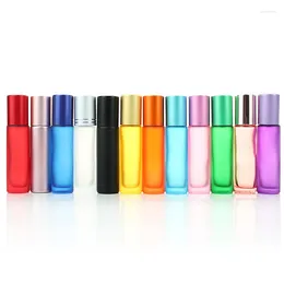 Storage Bottles 15Pcs/sets 10ml Frosted Glass Roll On For Essential Oil Perfume Portable Travel Empty Refillable Bottle