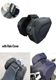 One Set SA212 Waterproof Motorcycle Saddle bags Moto Riding Helmet Bag Side Bag Tail Luggage Suitcase with Rain Cover5163691