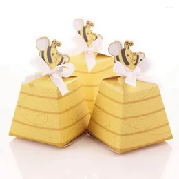 Party Decoration 50pcs/lot Baby Shower Creative Cartoon Honey Bee Candy Box For Born Boys& Girls Birthday Decorative Favour