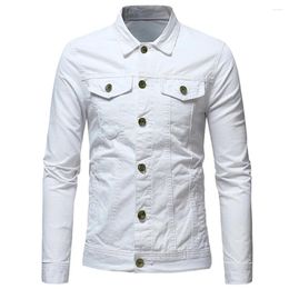 Men's Casual Shirts Denim Shirt Spring Summer Men Pure Color Slim Fit Thin Style Turn Down Collar