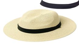 Summer Hat Women Panama Straw Hat Fedora Beach Vacation Wide Brim Visor Casual Summer Sun Hats for Women9247864