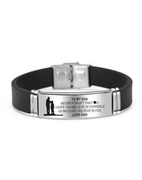 To My SonDaughter Bracelets Engraved Inspirational Message Cuff Wristband Birthday Graduation Xmas Gift For Teens THIN889 Bangle973354780