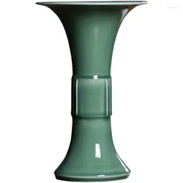 Vases Celadon Handmade Vase Ceramic Flower ''Antique Style Ornaments Home Decorative Crafts Collection Creative Container