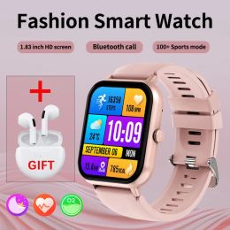 LIGE Bluetooth Call Smart Watch Women Men Heart Rate Blood Oxygen Voice Assistant 100+Sports Ladies Smartwatch For Android ios