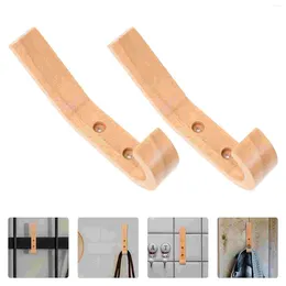 Hooks 2 Pcs Coat Wooden Keychain Living Room Supply Log Towel Wall Home Supplies Wall-mounted Hat And Decoration