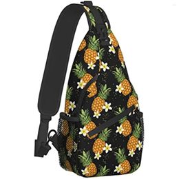 Backpack Hawaii Pineapple Sling Bag Hiking Travel Waterproof Adjustable Daypack Crossbody Shoulder Chest For Women Men