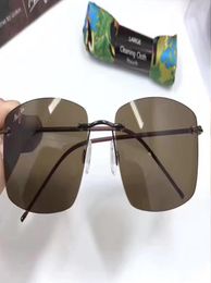 jim Frigate Rimless Gloss Dark Brown Unisex Sunglasses Fashion Sunglass men sunglasses new with box3070895