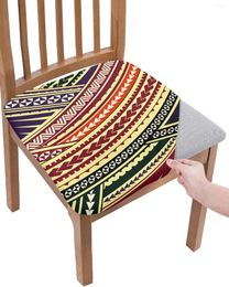 Chair Covers Polynesian Ethnic Texture Elasticity Cover Office Computer Seat Protector Case Home Kitchen Dining Room Slipcovers