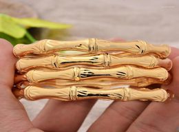 Dubai 18K Gold Plated Bracelet Flowers African Bridal Luck Bamboo Bangles Wedding Jewelery Gifts For Women Bangle6655716