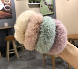 10 Colour Mink Fur Hair Rope Scrunchie Women Girls Elastic hair Rubber band Gum Ponytail Holder girl hair accessories headband GJJ19957606