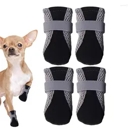 Dog Apparel Hiking Boots Summer Mesh Protector For 4pcs Breathable Shoes Adjustable Non Slip Outdoor Running Walking