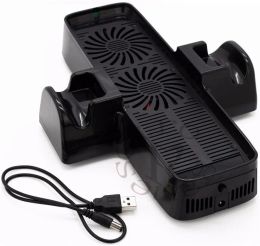 Stands 3 in 1 Vertical Charging Dock Station Cooling Fan Stand With USB Cable For Microsoft For Xbox 360 Slim Console