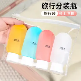 Storage Bottles Travel Bottled Vacuum Shampoo Silicone Bottle Emulsion Cosmetic Facial Cleanser Squeeze Shower Gel Small Bottle.
