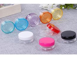 Wax Container Food Grade Plastic Box 3g5g Round Bottom Cream Box Small Sample Bottle Cosmetic Packaging Box Bottle 11 Colours BH195804789