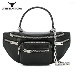 Bag Ladies High Quality Leather Handbags Crocodile Prints Chains Crossbody Bags Designer Vintage Biker Zip Black Mini Women