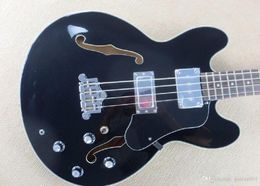 www gjgfhgjh New Arrival 4 Strings Semi Hollow Black Jazz Bass High Quality Guitar Factory In Stock9173295