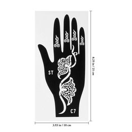 8 Pairs Tattoo Palm Template Madea Halloween Hands Tattoos Stencils Temporary Paper Decorative Body