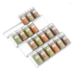 Kitchen Storage 4 Tier Spice Rack Tray Drawer Organiser Sauce Bottle Holder Cabinet Can Expanded Seasoning Jar