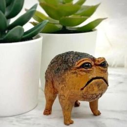 Decorative Figurines Home Office Decor African Rain Frog Resin Animal Statue Cute Ornament For Living Room Bedroom Bookshelf Cabinet