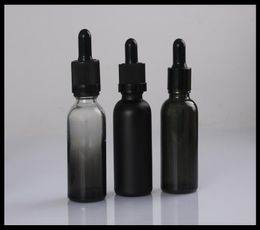 30ml Glass Bottled Matte Black Dropper Bottles For Herbal Extracts Glass Dropper Bottles Rubber Nipple Spray Cap 100pieceslot2654835