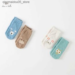 Kids Socks Dave Bella 2 pairs/batch of cute cartoon socks with handles suitable for babies toddlers boys girls autumn and winter cotton socks DB4222373 Q240413