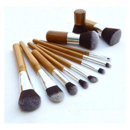 Makeup Brushes In Stock 11 Pcs Professional Make Up Tools Pincel Maquiagem Wood Handle Cosmetic Eyeshadow Foundation Concealer Brush S Dhpdl