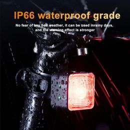 High Visibility Bike Lights Smart Brake Sensing Rear Lamp 5 Gears USB Charge Waterproof Headlight and Tail LED Bike Accessories