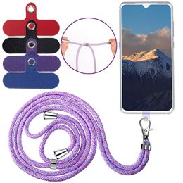 Universal Cellphone Lanyard Crossbody Adjustable Phone Neck Staps with Multifuctional Patch Anti-fall Neck Cord Safety Rope