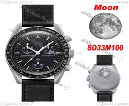 Bioceramic Moon Swiss Quqrtz Chronograph Mens Watch SO33M100 Mission To Moon 42 Real Grey Ceramic Black Nylon Strap With Box Super Edition Puretime H83979497