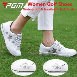 PGM Women Breathable Anti-slip Golf Shoes Ladies Waterproof Lightweight Sneakers Women Lace-up Athletic Shoes Training Footwear