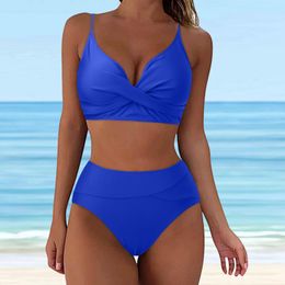 Swimsuit Women Push up Two Piece Bikini 2024 Sexy High Waisted Swimsuits Vintage Bathing Suits for Big Busted Bikini Set