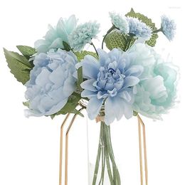 Decorative Flowers Artificial Peony Wedding Party Birthday Decoration DIY Home Arrangement Dahlia Bouquet Wreath Craft Accessories