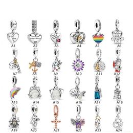 Designer Jewellery Pandoras Charm Beads S925 Pure Silver Rainbow New Product Lavender Chrysanthemum Hanging String Beads Scattered Beads Diy Accessories Finger