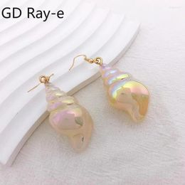 Dangle Earrings Fashion Shell Spiral Sea White Conch Snail Drop Earring For Girls Jewellery Statement Resin Trtendy Sweet Summer