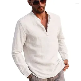 Men's Casual Shirts 2024 Long Sleeved Shirt Spring And Autumn Season Solid Colour Bottom Top