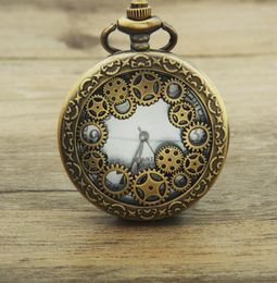 Pocket Watches Retro Watch Hollow Gear Antique Pendant Arabics Numbers Quartz Analogue Gift9239386