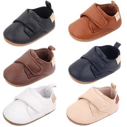 Baby Boy Girl Shoes Newborn Baby Shoes Classic Leather Rubber Sole Anti-slip Toddler First Walkers Infant Girl Shoes Moccasins