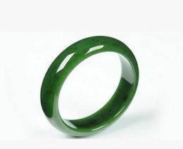 Natural jade mountain material Kunlun jasper wide hand bracelet female jade jade spinach green jasper bracelet3543129